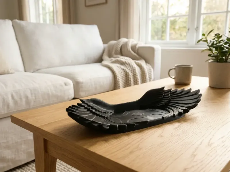 Elegant Winged Serving Dish with Intricate Detailing