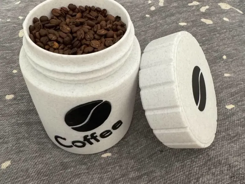 Jar with lid for storing coffee beans