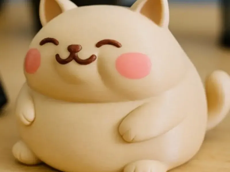 A chubby fat cute cat