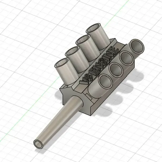 V8 engine keychain for smoking 8 cigarettes at once.
