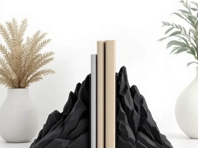 Fermacarte minimalisti a forma di montagna – Set di 2 sculture