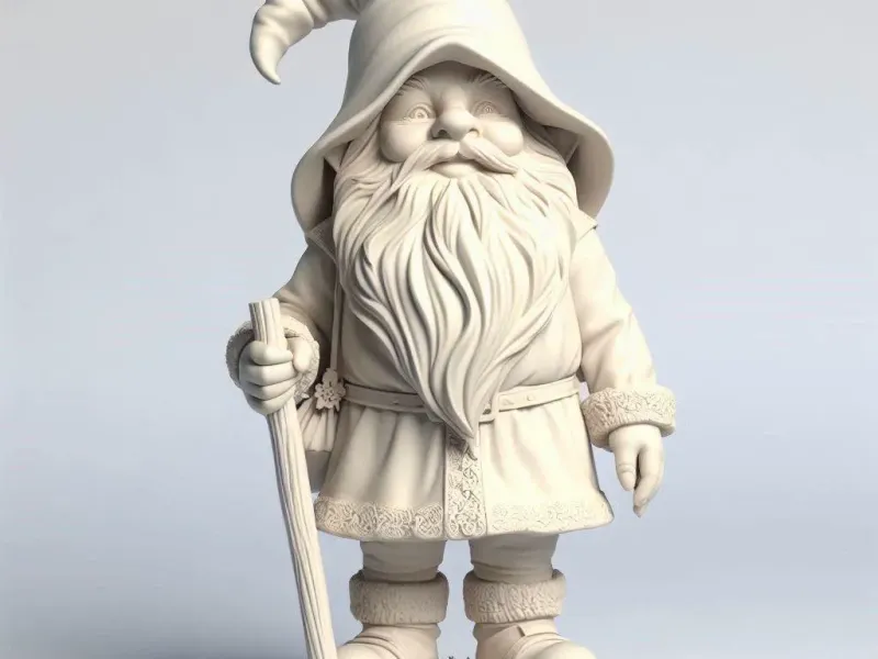 3925  Sprookjeskabouter  Volledig Lichaamsfiguur op Voetstuk  3D STL