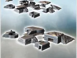 Set of five modern bunkers with anti-aircraft fortifications-0
