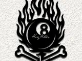 8 ball skeleton bones wall art home decor-0