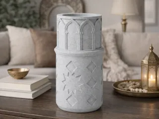 Moroccan Lattice Vase - Geometric Architectural Decor