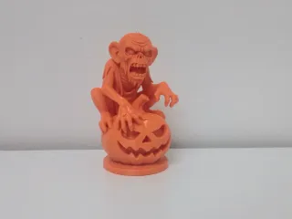 Halloween Monkey on Pumpkin