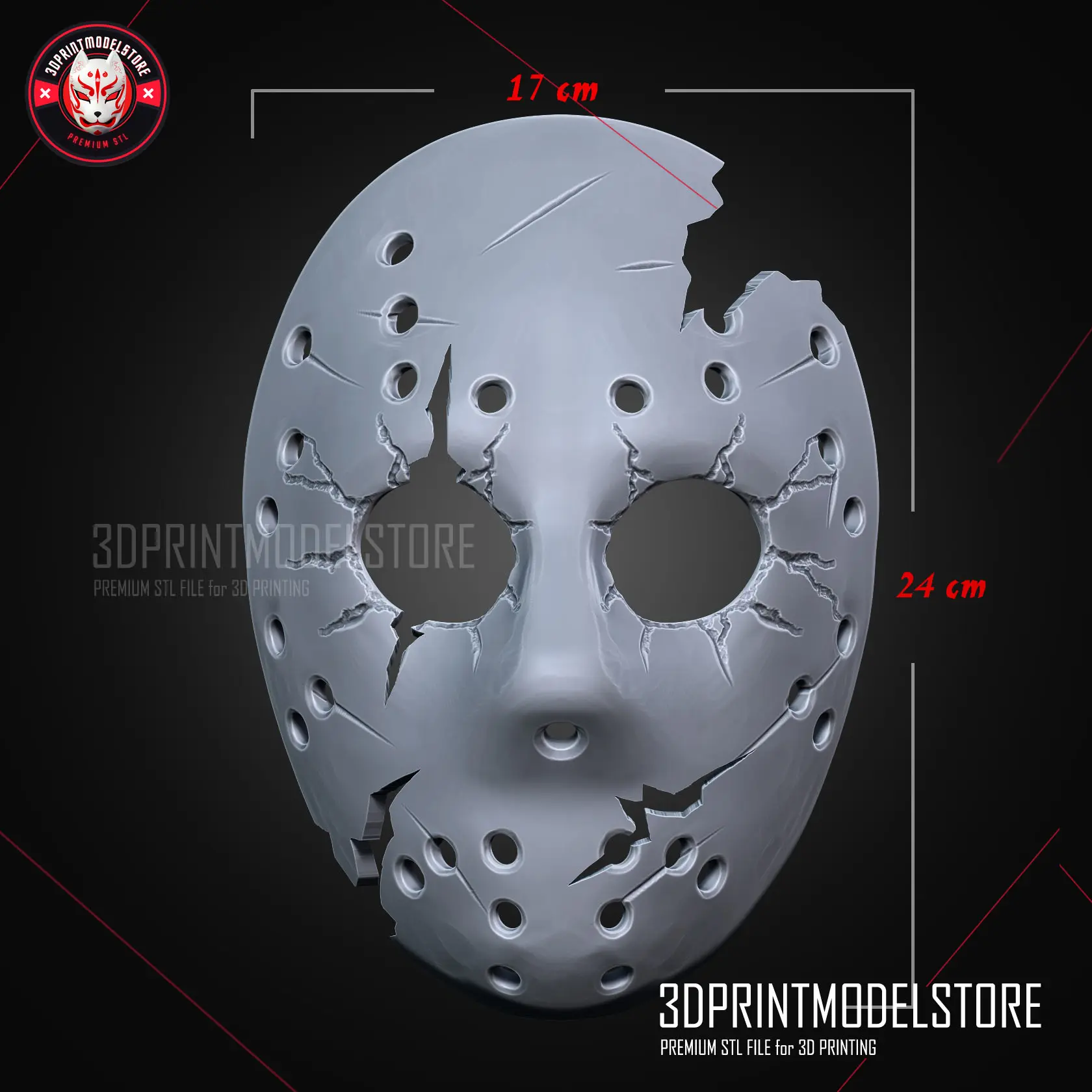 Masca lui Jason Friday The 13th Broken Halloween 3D Print Model