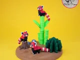 Flexi Baby Red Panda & Diorama kit | Movable Head Version In-1