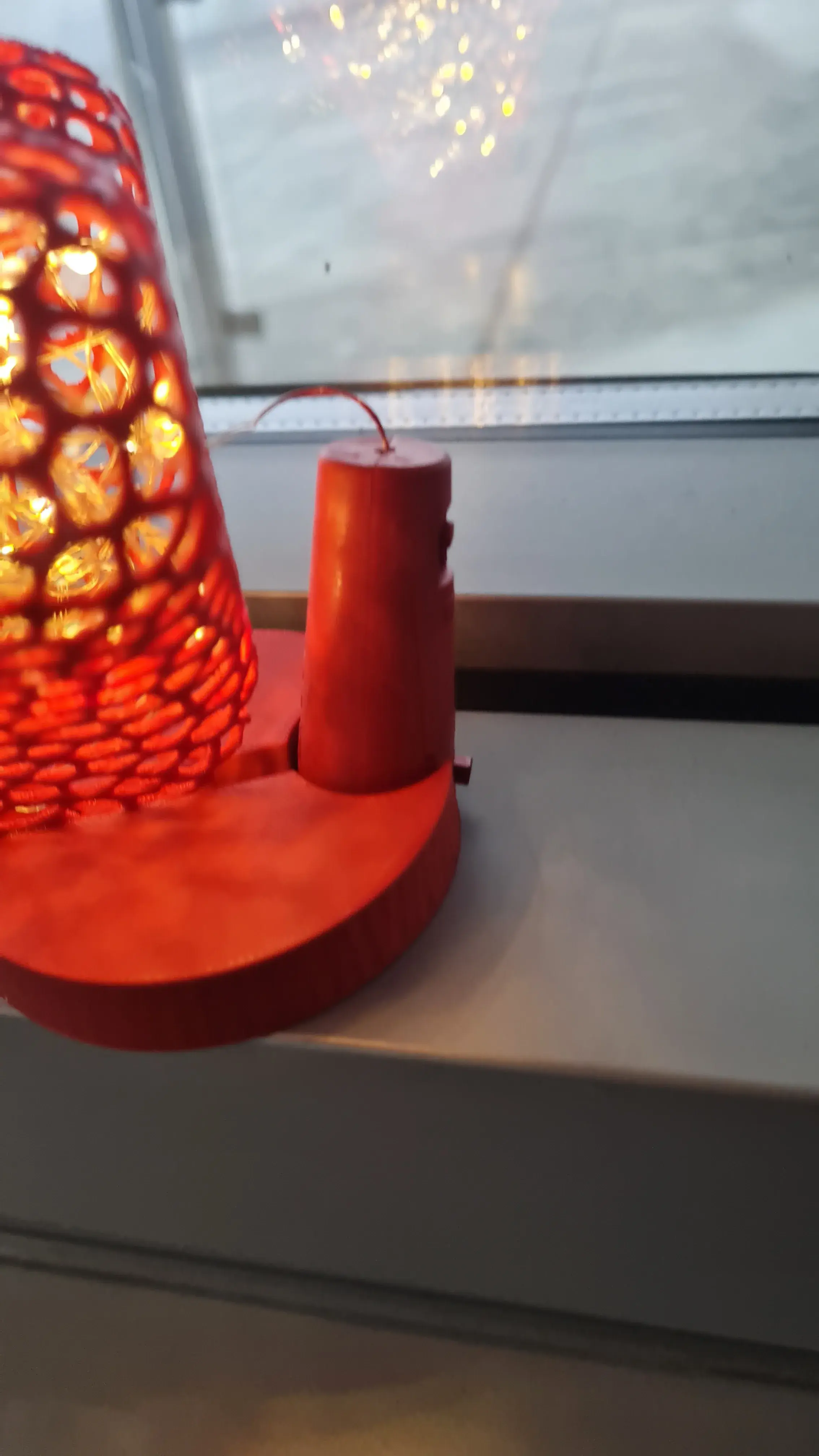 Corazón lampara voronoi con base