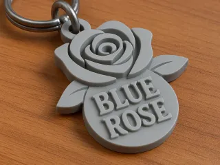 Blue Rose Keychain