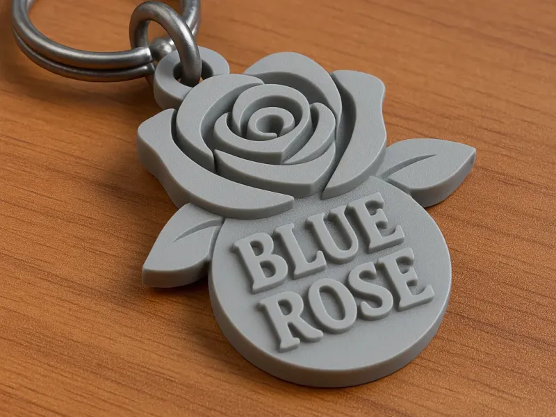Blue Rose Keychain