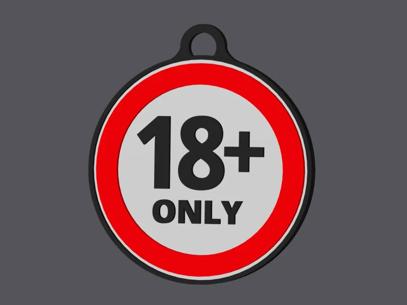 18+ ONLY - Traffic Sign - Keychain