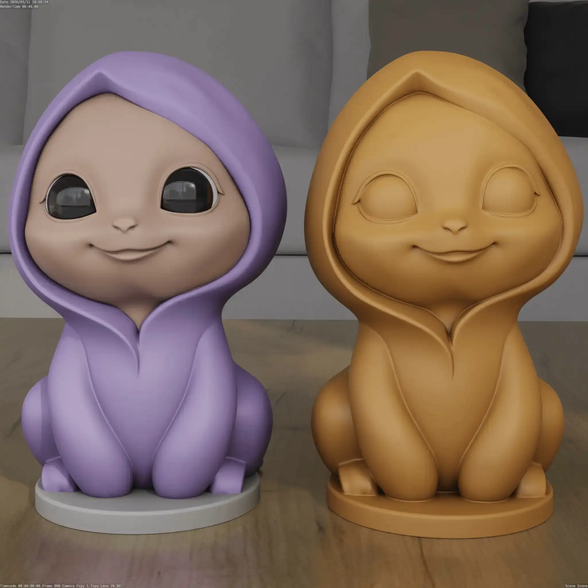 Cute Hoodie Desk Companion Creature STL Model