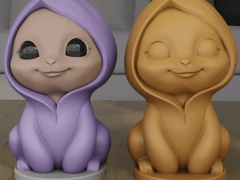 Cute Hoodie Desk Companion Creature STL Model
