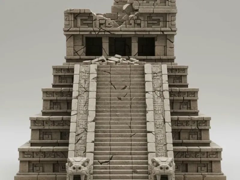 Twin Serpent Temple – Ancient Pyramid Ruins Diorama