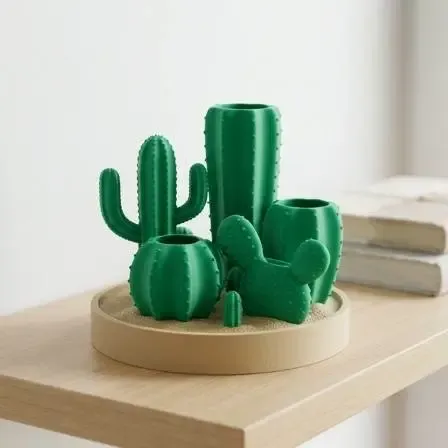 Desert Cacti Desk Organizer for Pens, Brushes