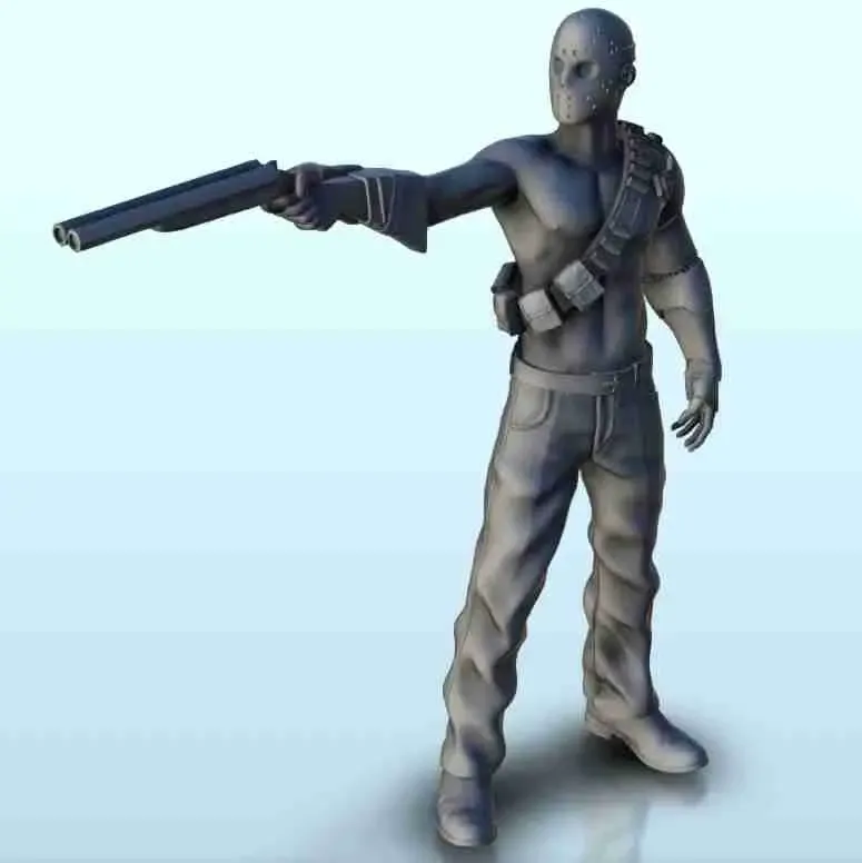 Shirtless man with mask and weapon 5 (+ supported version)