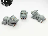 Flexi Tiny Hippo, Keycahin version and 3MF files included-3