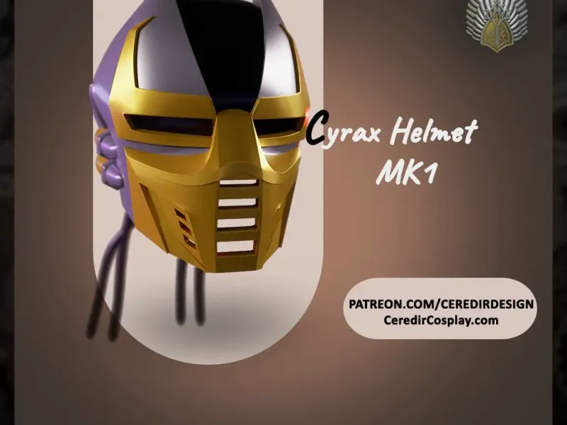 Cyrax helmet Mortal Kombat 3D DIGITAL DOWNLOAD