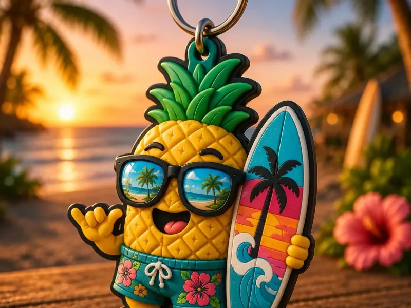 🍍 Piña Surfista Tropical – Llavero Veraniego STL