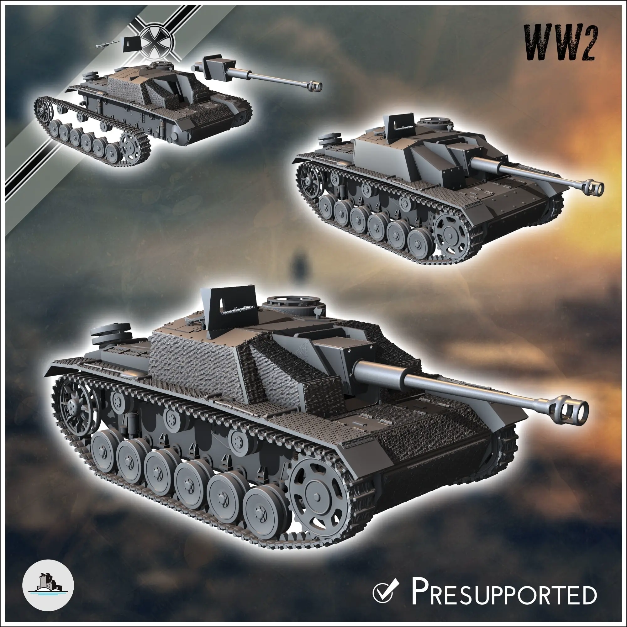 Deutsche WW2 Fahrzeuge Pack Nr. 5 (StuG Sturmhaubitze III und v