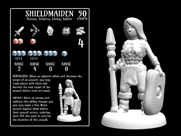 Shieldmaiden (18mm scale)