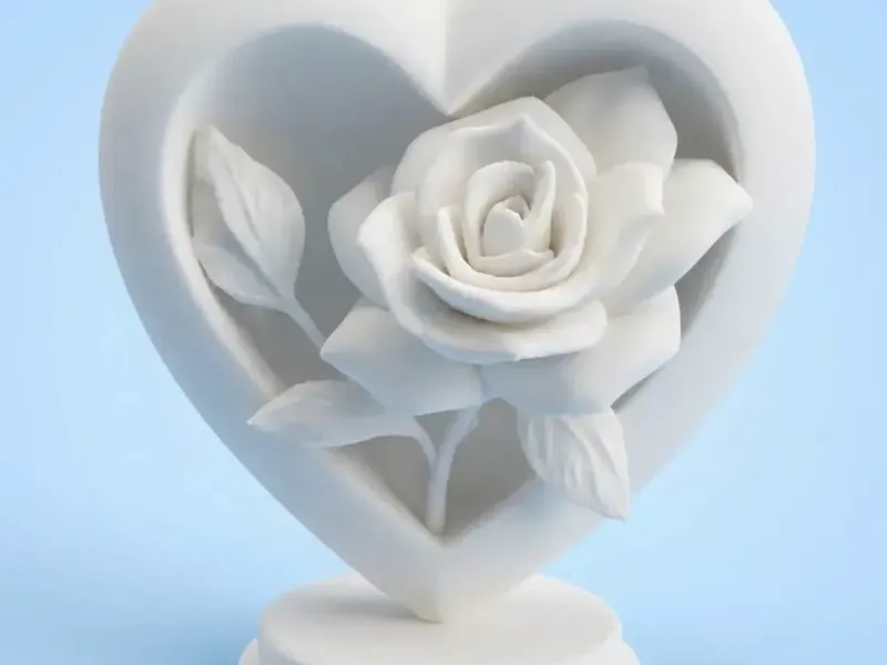 Heart with a rose
