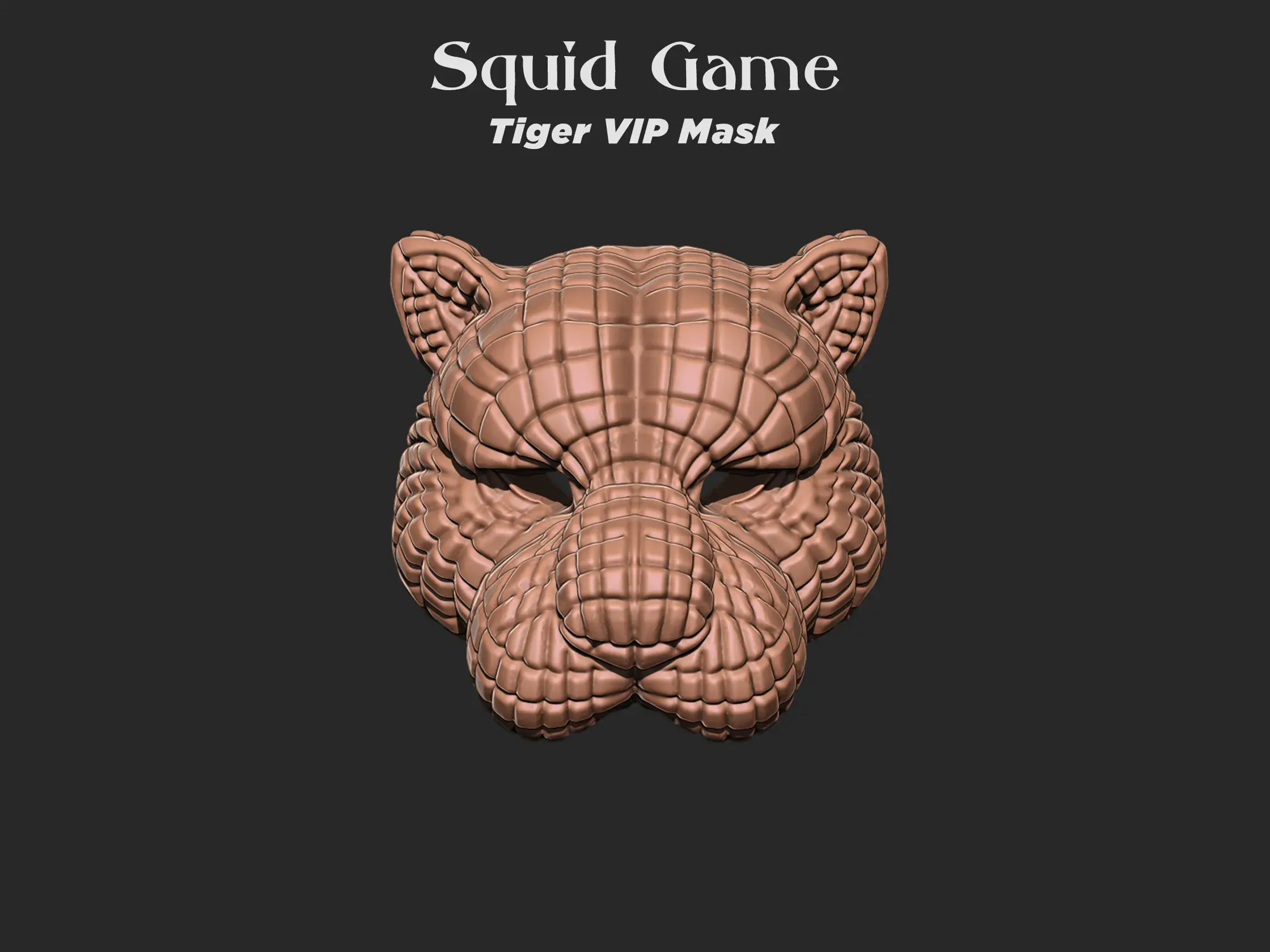 Calamar Juego - Tigre VIP Máscara Modelo de impresión 3D