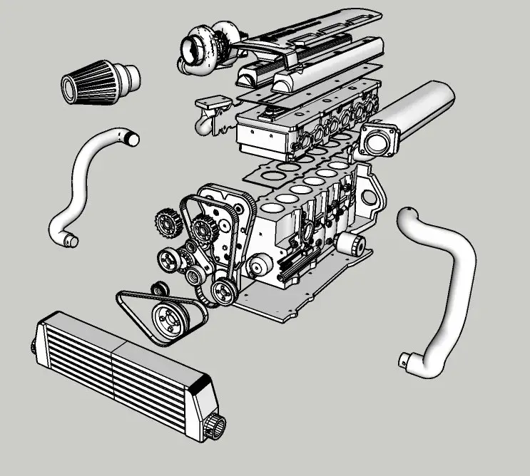 Detailed 2Jz Engine Fully 3d printed