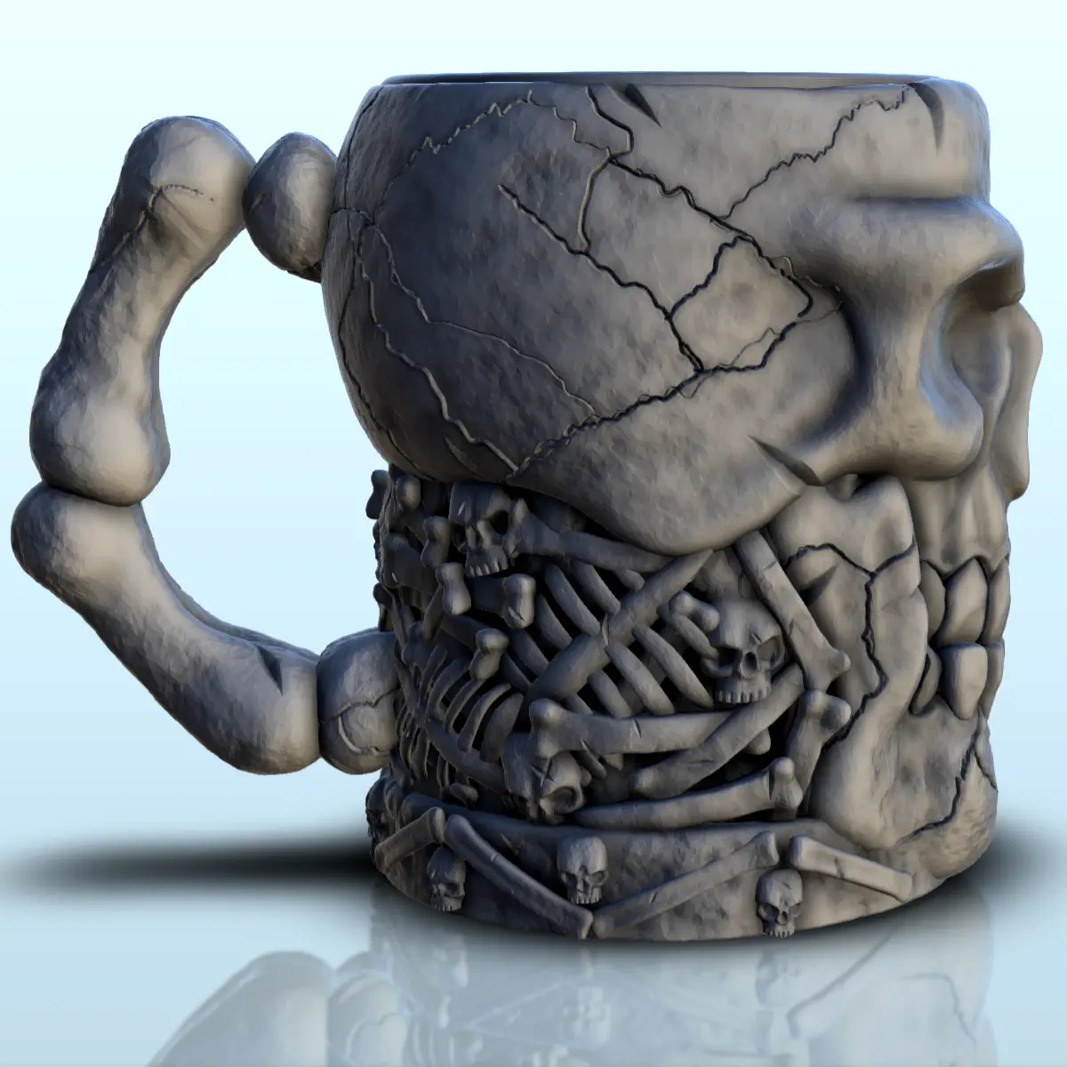 Skull and bones dice mug (2) - beer can holder