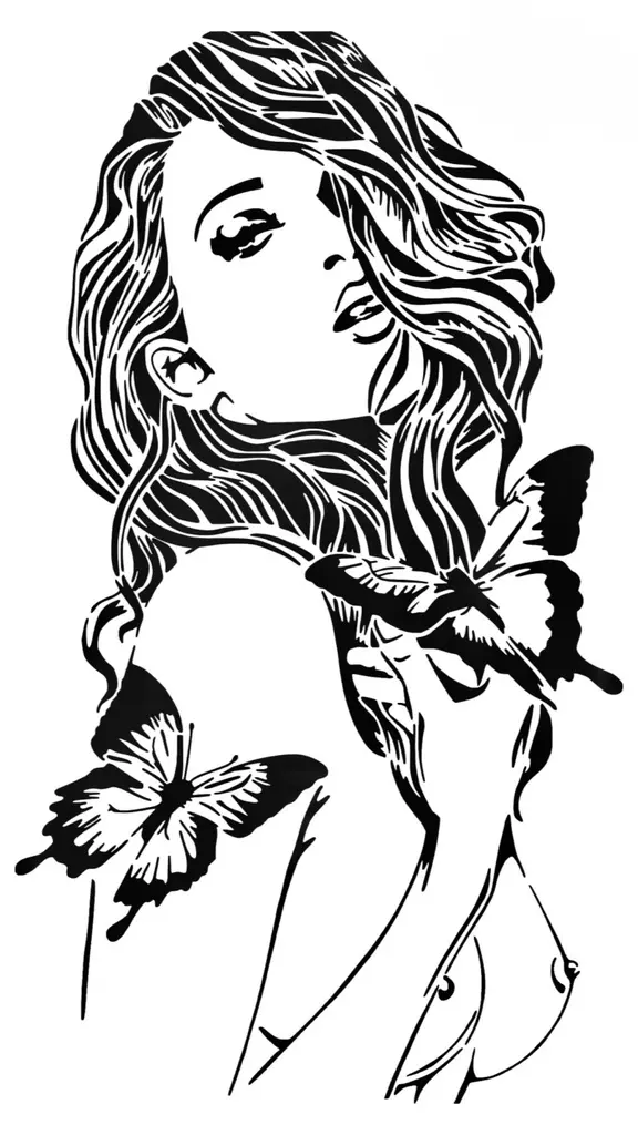 Free Digital Art STL Download - Girl stencil 26by SMT_M 🦊