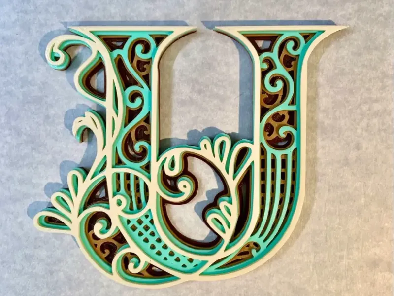 Decorated letters  U-V-W-X - 6/7