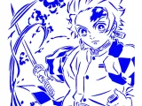 DS Tanjiro Kamado stencil 4-0
