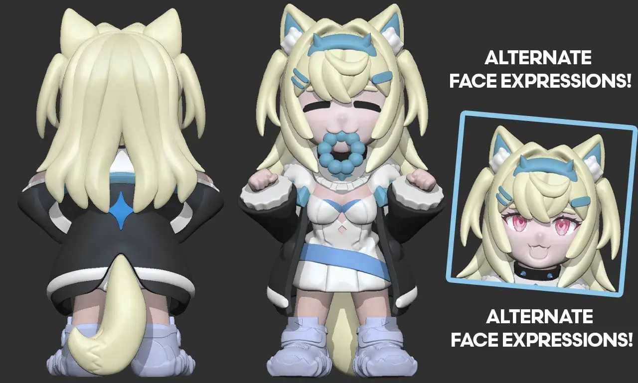 Fuwawa Abyssgard Fuwamoco Hololive 3D Print Multicolor File