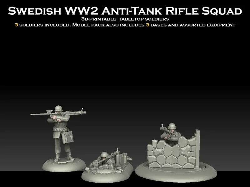 Swedish WW2 Anti Tank Rifle Team