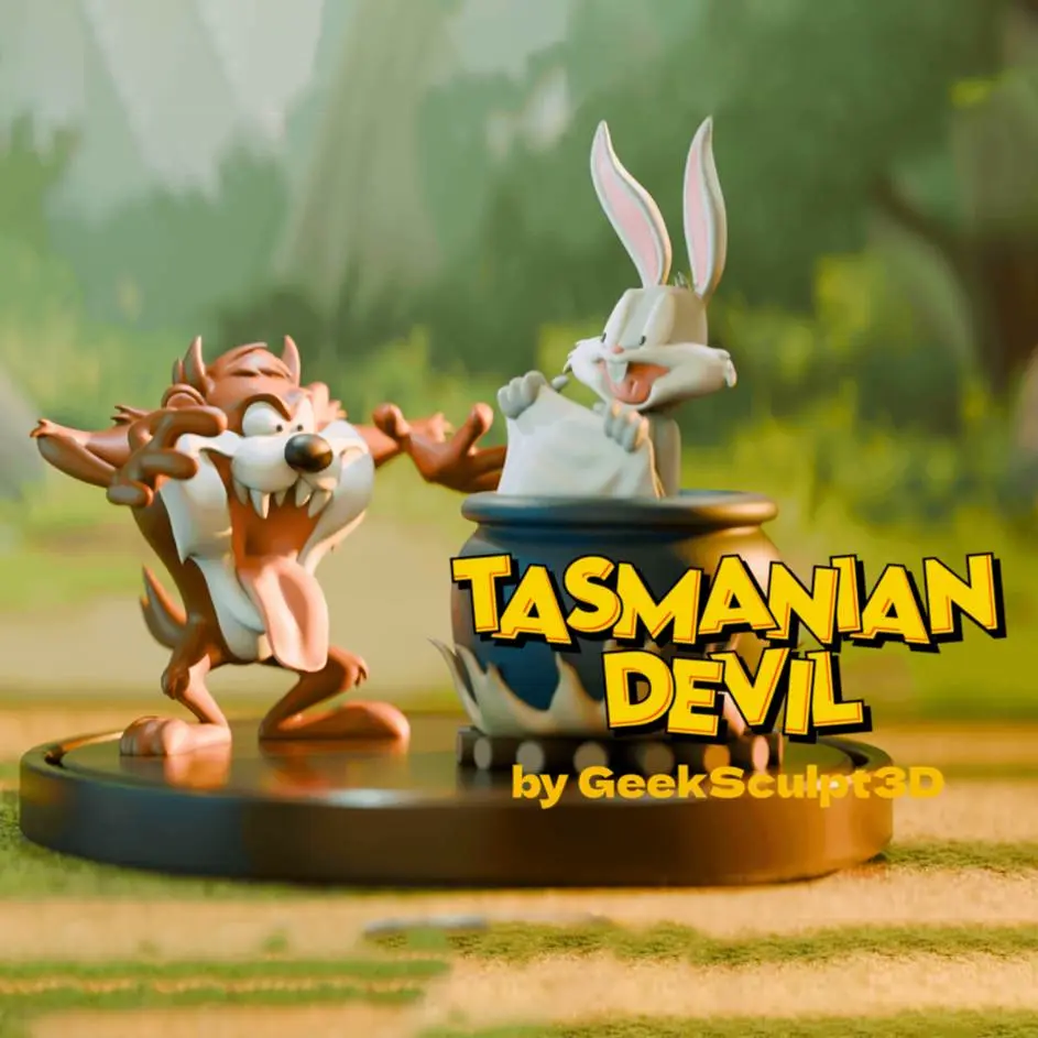 Taz & Bugs Bunny Sculpture – Fun Animated Figurine