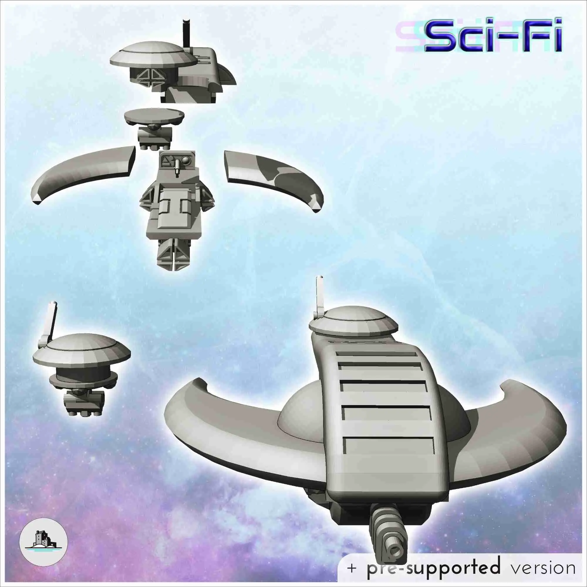 Tau recon spaceship with scout drone (6) - miniatures warham