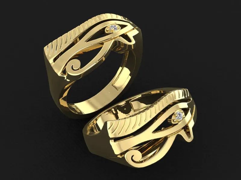 Horus / Rah eye with 2mm stone