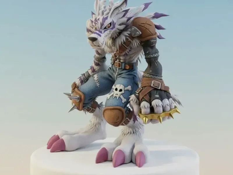 WereGarurumon Digimon Creature Model