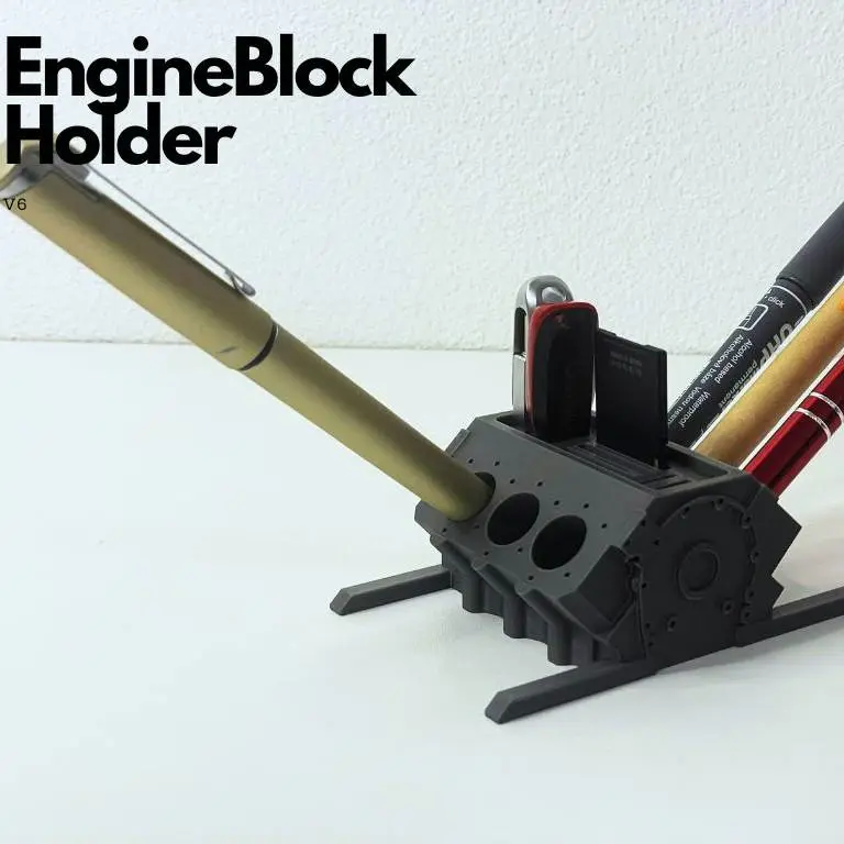 V6 Engine Block Pen Holder (USB, SD, microSD)