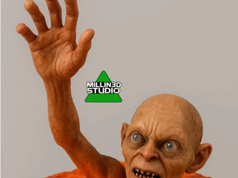 Gollum in lava with the Ring of power Lord of the rings LOTR