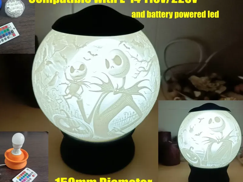 Nightmare Before Christmas Lithophane Night Lamp