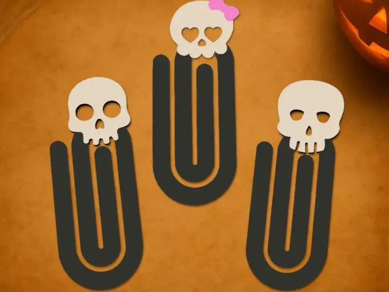HALLOWEEN GIANT paperclips skull set