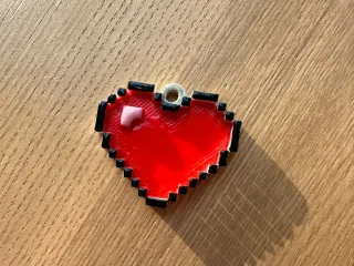 Pixel heart keychain