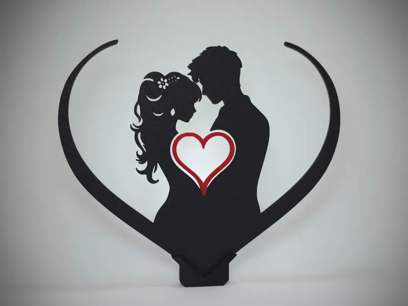 Arte de Parede Romântica de Casal - Decoração Independente