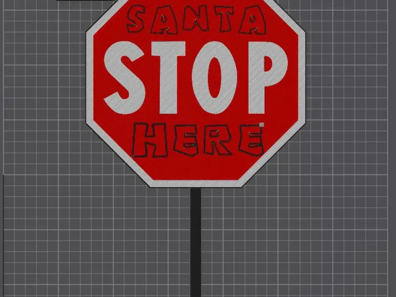 Santa STOP Here Sign
