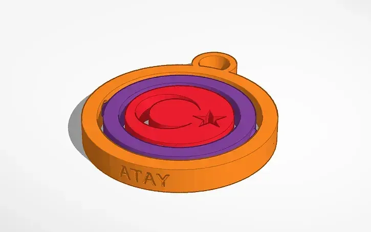 gyro ay yıldız keychain