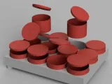 Organizer with circular containers-0