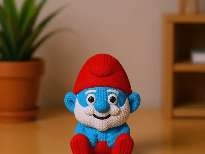 The Smurf - Papa Smurf knitted- crochet