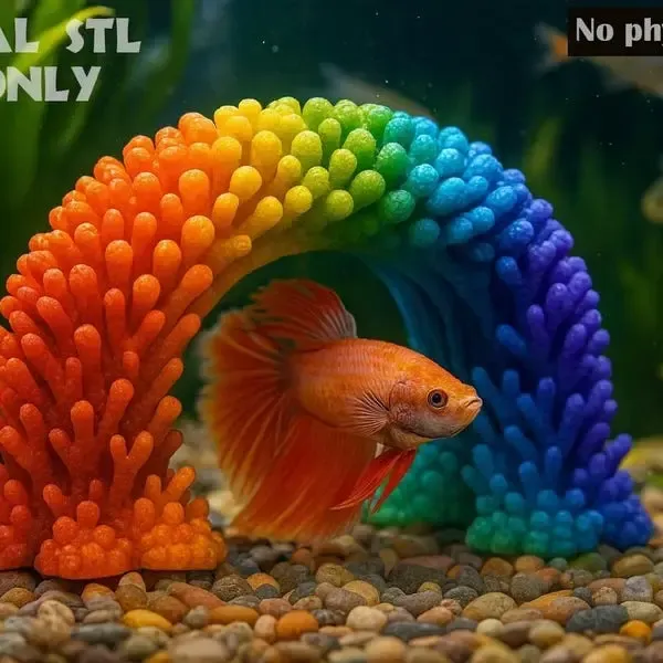 Rainbow Coral Arch Aquarium STL